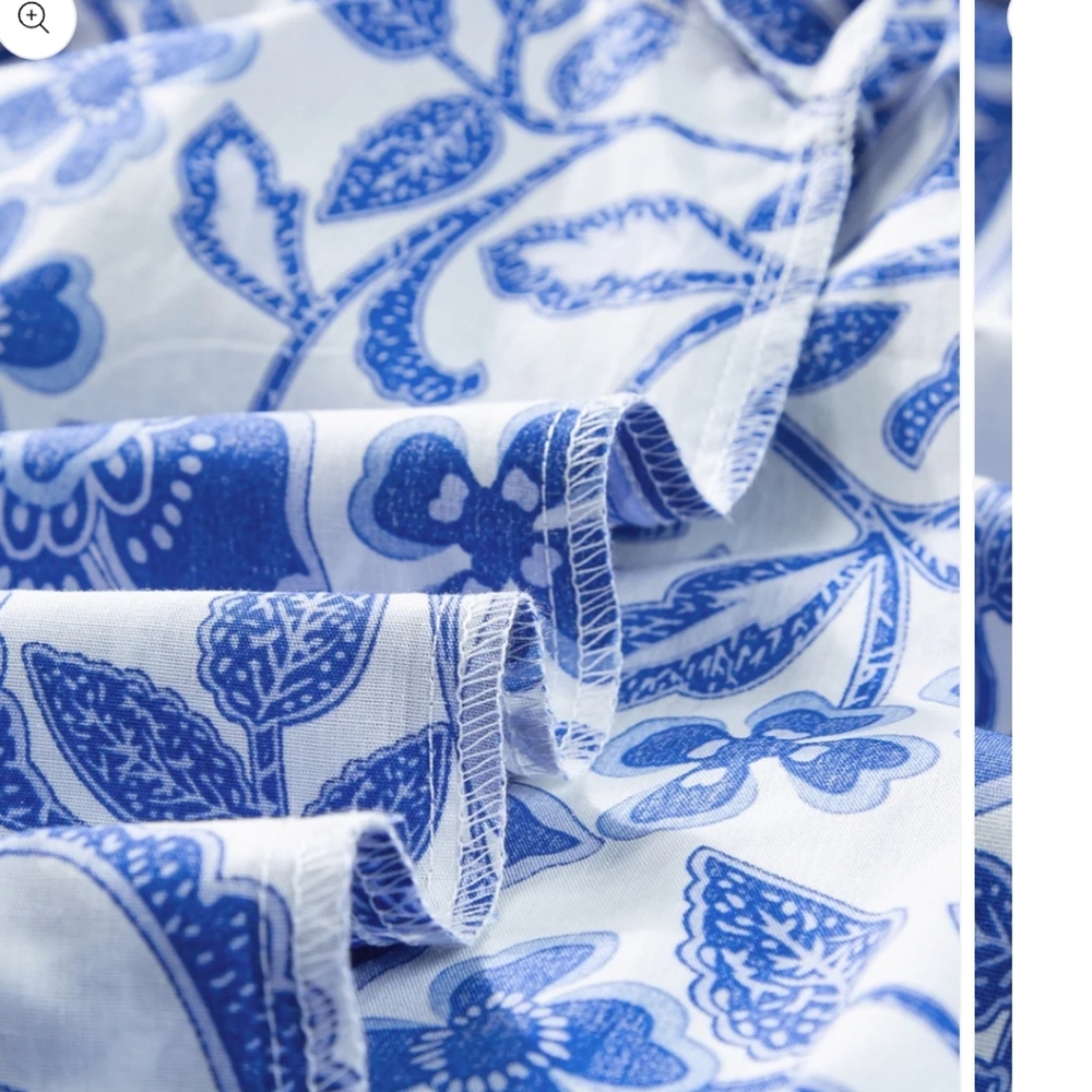 Blue Ruffled Puff Sleeve Blouse - Picture 3 of 3